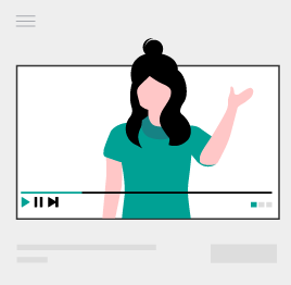 Illustration einer Frau auf einem Bildschirm, die einen Beitrag anmoderiert aus dem Modul Moderationstechniken von der Medienbox NRW